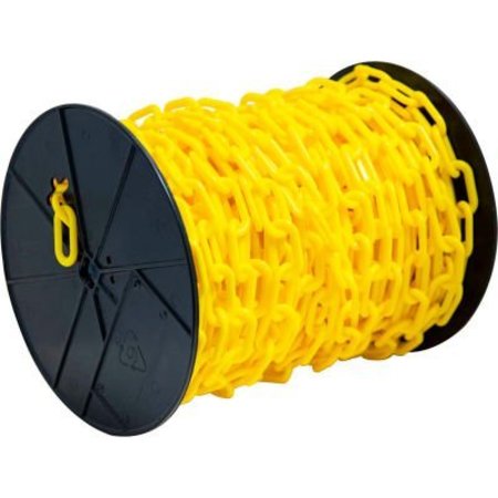 GEC Mr. Chain Heavy Duty Plastic Chain Barrier On A Reel, 2inx100'L, Yellow 51102